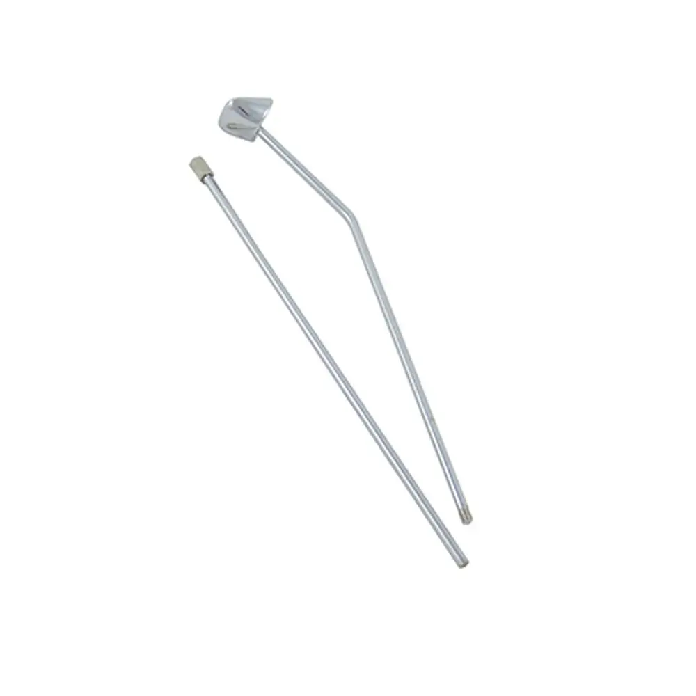 Ersatzteil von Kludi, bestehend aus zwei verchromten Stangen. Eine Stange hat einen gebogenen Kopf und die andere ist geradlinig. Ideal für Sanitärinstallationen.